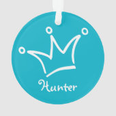 白おもしろい王冠+背中。&文字 オーナメント (裏面)