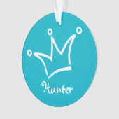 白おもしろい王冠+背中。&文字 オーナメント (正面)