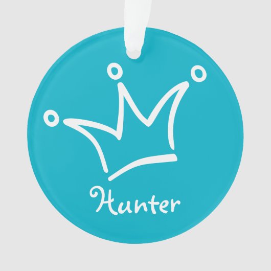 白おもしろい王冠+背中。&文字 オーナメント (正面)