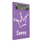 白おもしろい王冠+背中。&文字 ミニクリップボード (アングル)