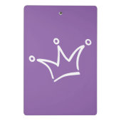 白おもしろい王冠+背中。&文字 ミニクリップボード (裏面)