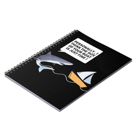 白おもしろい素晴らしいサメの歯が噛む ノートブック (左側)