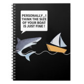 白おもしろい素晴らしいサメの歯が噛む ノートブック (正面)