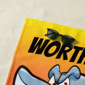 白おもしろい素晴らしサメビーチタオル ビーチタオル (インサイチュ)