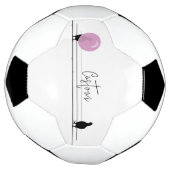 白おもしろい線に乗ったかわいいバブルガム サッカーボール (回転)