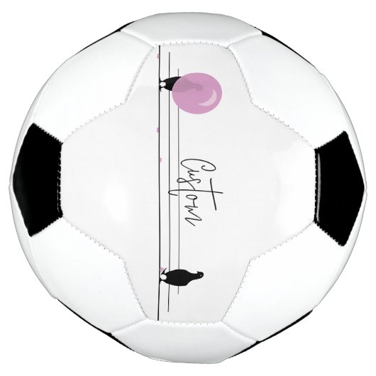 白おもしろい線に乗ったかわいいバブルガム サッカーボール (回転)