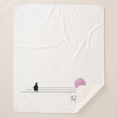 白おもしろい線に乗ったかわいいバブルガム シェルパブランケット (正面)