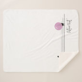 白おもしろい線に乗ったかわいいバブルガム シェルパブランケット (正面(横))