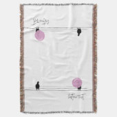 白おもしろい線に乗ったかわいいバブルガム スローブランケット (正面縦)