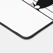 白おもしろい線に乗ったかわいいバブルガム デスクマット (コーナー)