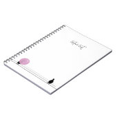 白おもしろい線に乗ったかわいいバブルガム ノートブック (左側)