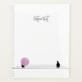 白おもしろい線に乗ったかわいいバブルガム プランナー手帳 (正面)