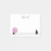 白おもしろい線に乗ったかわいいバブルガム ポストイット (正面)