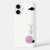 白おもしろい線に乗ったかわいいバブルガム Case-Mate iPhoneケース (裏面)