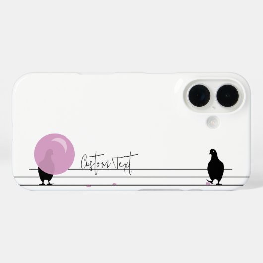 白おもしろい線に乗ったかわいいバブルガム Case-Mate iPhoneケース (裏面 (横))