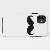 白おもしろい背景の黒い口ひげ Case-Mate iPhoneケース (裏面(横))