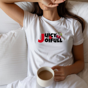 白おもしろい赤さくらんぼvibeスローガン母日 トライブレンドTシャツ
