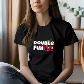 白おもしろい赤さくらんぼvibeスローガン母日 tシャツ
