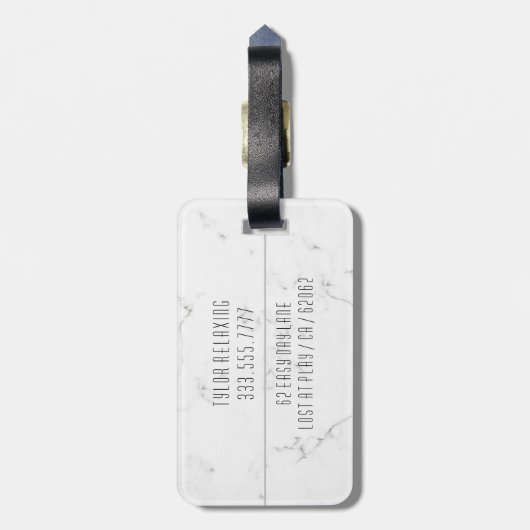 白おもしろい退職した大理石、職業ギャグ ラゲッジタグ (裏面縦)