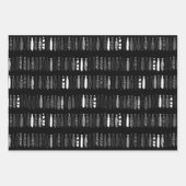 白おもしろい黒のお父さんの日のプレゼント ラッピングペーパーシート (正面2)