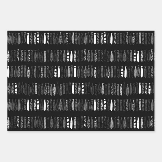 白おもしろい黒のお父さんの日のプレゼント ラッピングペーパーシート (正面2)