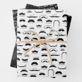 白おもしろい黒のお父さんの日のプレゼント ラッピングペーパーシート