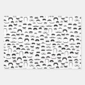 白おもしろい黒のお父さんの日のプレゼント ラッピングペーパーシート (正面)