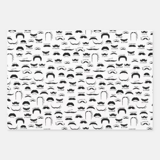 白おもしろい黒のお父さんの日のプレゼント ラッピングペーパーシート (正面)