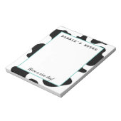 白おもしろい黒の牛のカスタム斑点書 ノートパッド (回転)