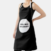 白おもしろい黒実在男が皿を取る エプロン (インサイチュ)