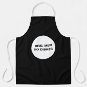 白おもしろい黒実在男が皿を取る エプロン (正面)