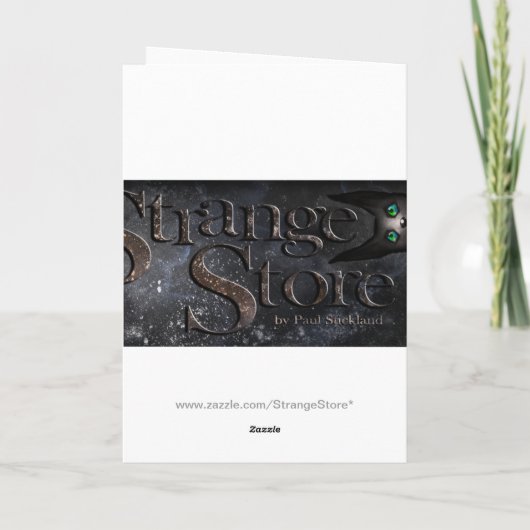 白おもしろい黒猫アートカスタム カード (裏面)