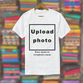 白およびその他の明るい色の写真と名前 Tシャツ