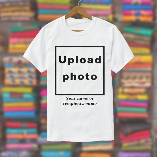 白およびその他の明るい色の写真と名前 Tシャツ
