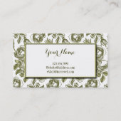 白およびエレガント金ゴールドバラフローラ名刺 名刺 (正面)