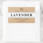 白およびクラフト紙ルックエレガント製品ラベル 長方形シール (バッグ)