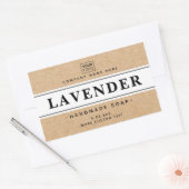 白およびクラフト紙ルックエレガント製品ラベル 長方形シール (封筒)