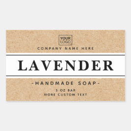 白およびクラフト紙ルックエレガント製品ラベル 長方形シール