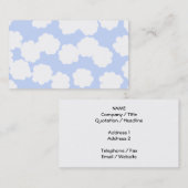 白およびスカイブルーの雲パターン 名刺 (正面/裏面)