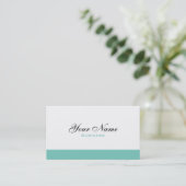白およびターコイズの最小主義の名刺 名刺 (スタンド正面)