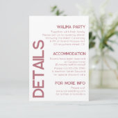 白およびバラ金ゴールド結婚タイポグラフィ詳細 エンクロージャーカード (スタンド正面)