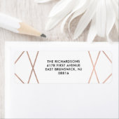 白およびフェイクバラ金ゴールド幾何学的 ラベル (インサイチュ)