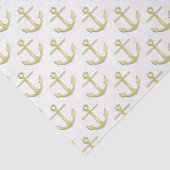 白およびフェイク金ゴールドいかりパターン 薄葉紙 (詳細)