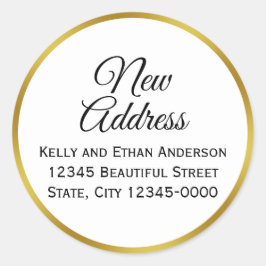 白およびフェイク金ゴールドの新しいアドレス ラウンドシール