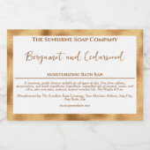 白およびフェイク金ゴールドの防水ソープボックスラベル フードラベル (シングルラベル)