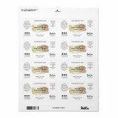 白およびモダン金ゴールドトリートメントラベル ラベル (フルシート)