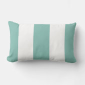 白および水のストライプな枕 ランバークッション (正面)