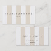 白および砂が付いているスタイリッシュな名刺は縞で飾ります 名刺 (正面/裏面)