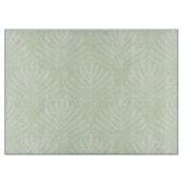 白および緑のクラシックな群葉パターン カッティングボード (正面)