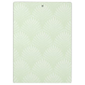 白および緑のクラシックな群葉パターン クリップボード (裏面)